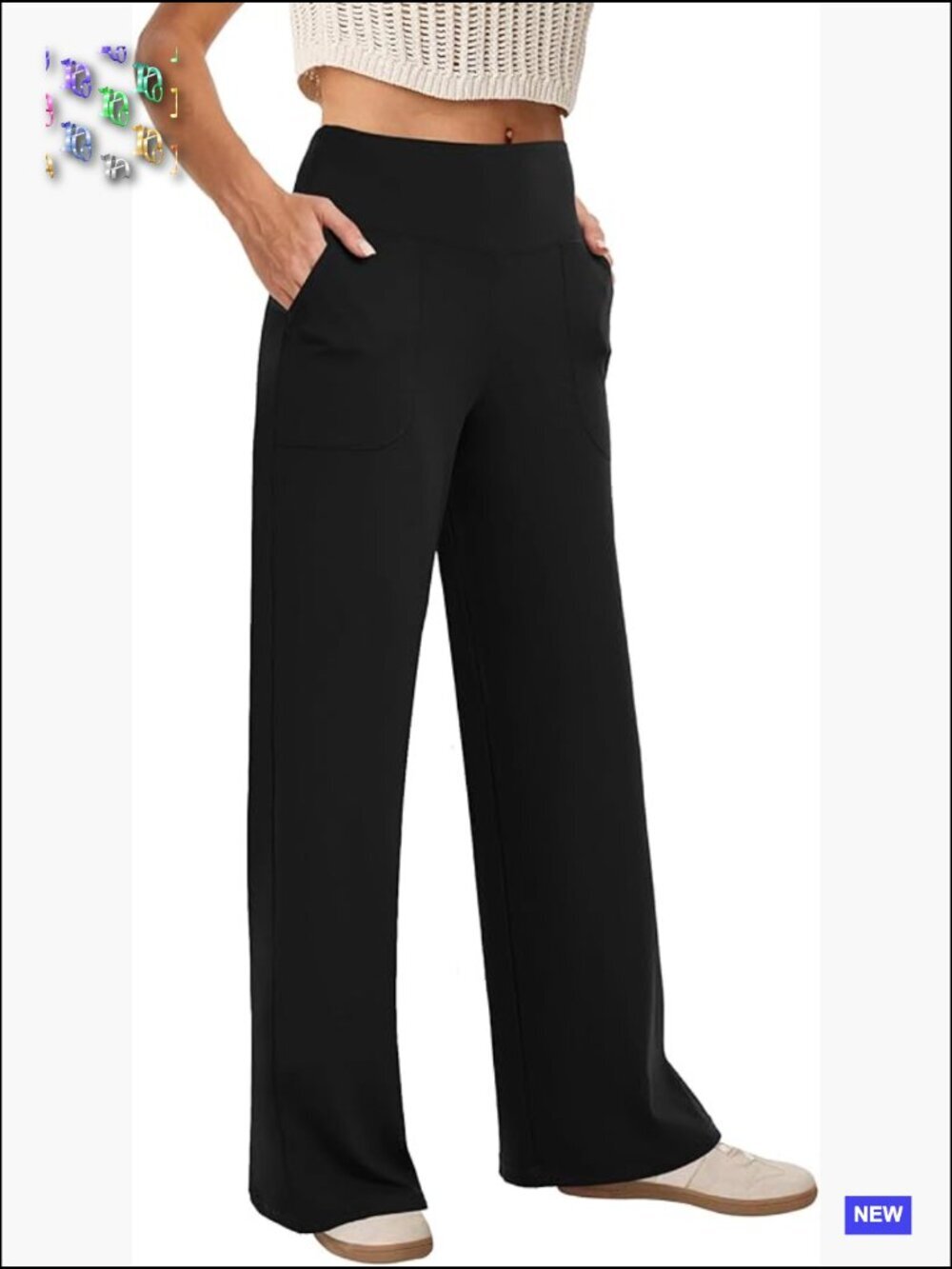 Wide Leg Yoga Pants High Waist with Pockets Loose Stretch Work Sweatpants Lounge